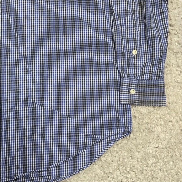 Ralph Lauren Shirt Mens Medium Blue Plaid Button Up Long Sleeve Pony Preppy READ - Picture 3 of 11